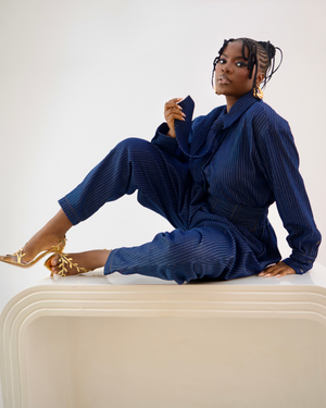LUXE SET (DENIM PINSTRIPE)