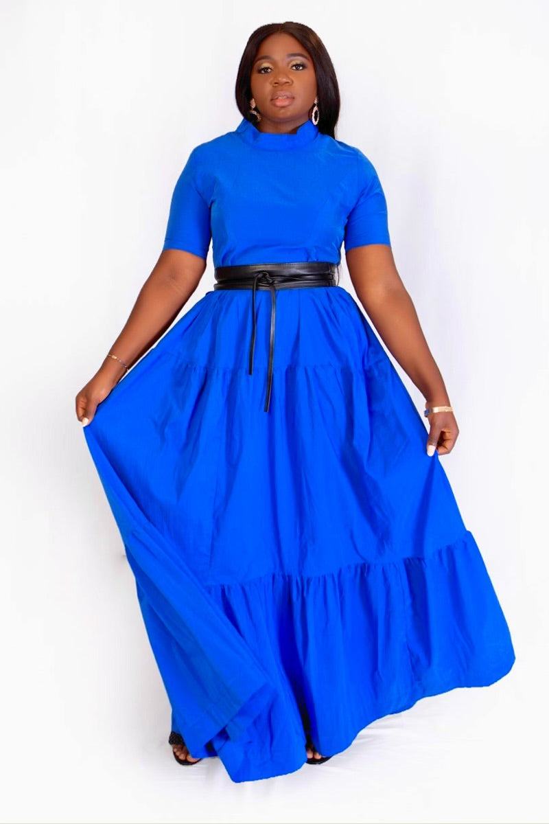 CARLY COTTON DRESS ( Blue)
