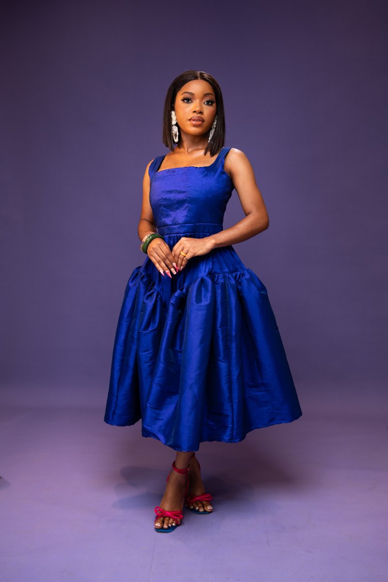 NADE DRESS (NAVY BLUE)