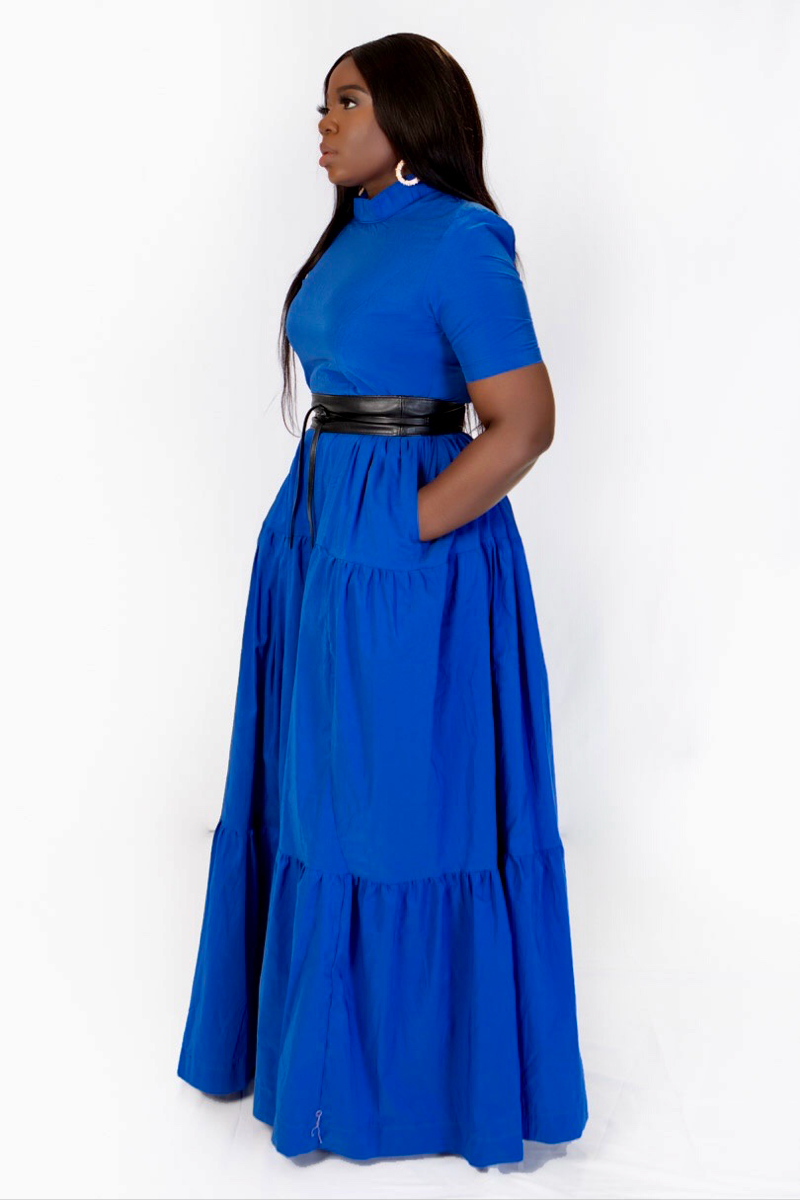 CARLY COTTON DRESS ( Blue)