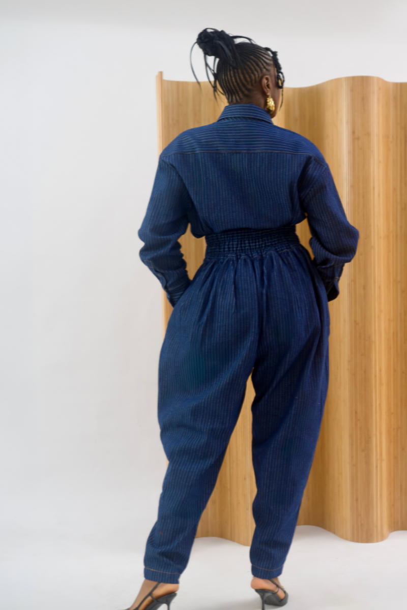 LUXE SET (DENIM PINSTRIPE)