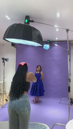 NADE DRESS (NAVY BLUE)