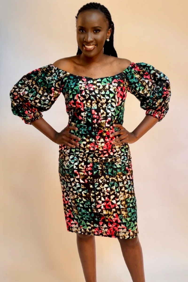 YEMI MULTICOLOR PRINT DRESS