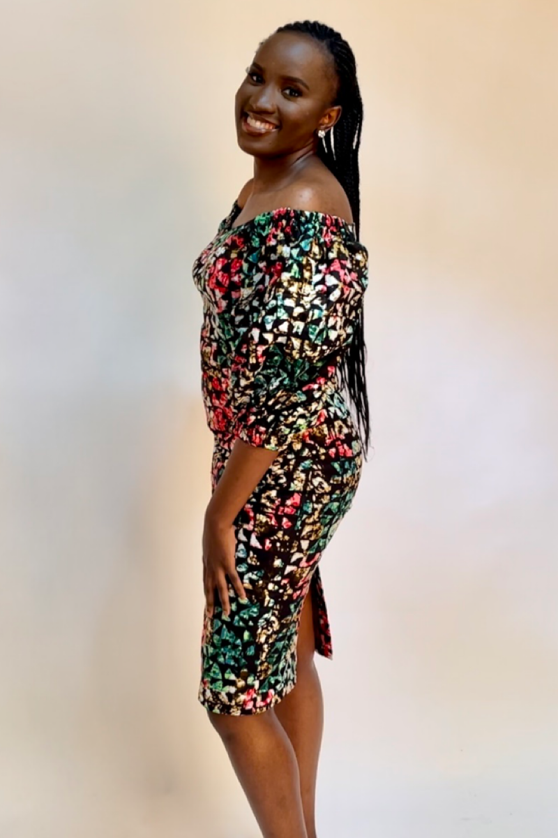 YEMI MULTICOLOR PRINT DRESS